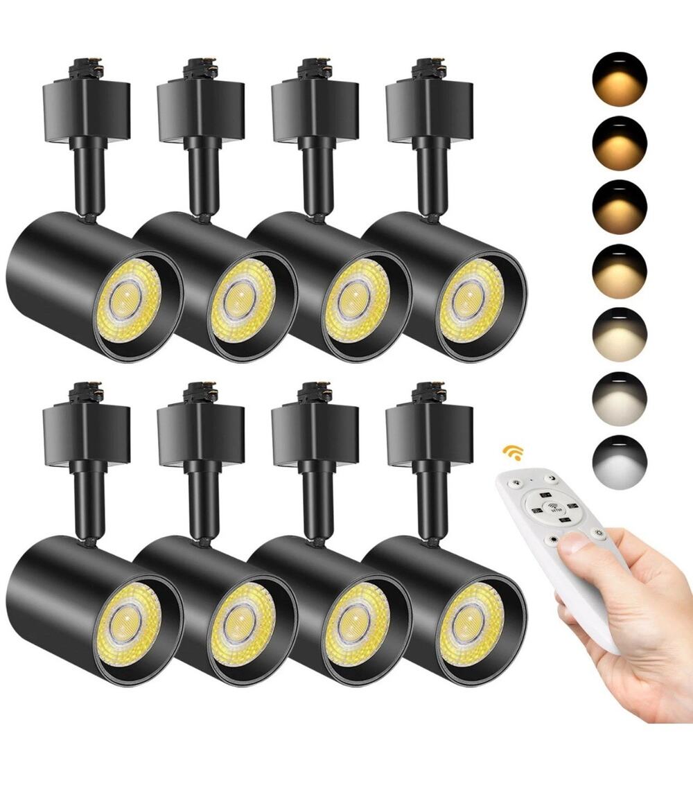 TuyuBEE Remote Control LED Track Lighting Heads H Type 8 Pack, Black